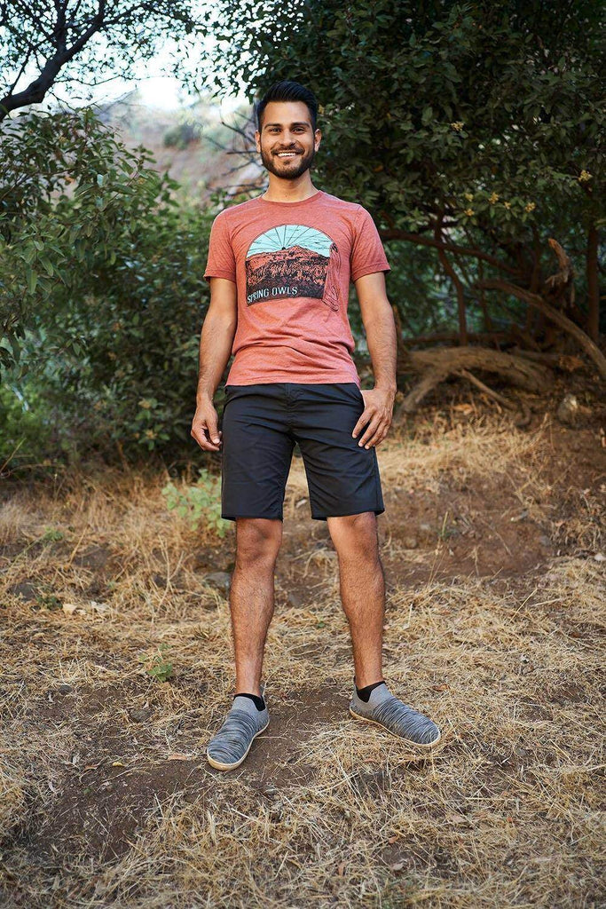 Morning View Tee (unisex) - Spring Owls - Graphic Tees - Airlume Cotton, Bella + Canvas, eco-friendly, ethically made, Gaia Bertoncini, lupe zapata, mountains, Shirts, sunrise, sustainable, Tees, Tri-Blend - Spring Owls